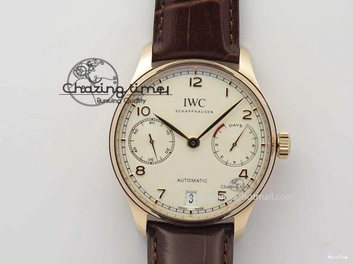 MIROTIME 0205 Portuguese Chrono IW371620 APSF 1:1 Best Edition White Blue Dial on Blue Leather Strap A MultiPurpose 7039